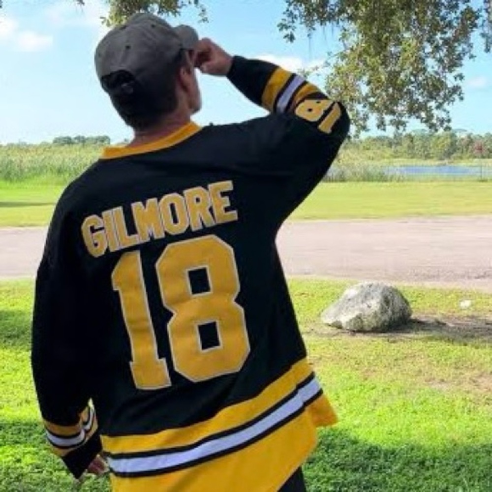 NEW Happy Gilmore Boston Black and Yellow Hockey Golf Jersey - Picture 14 of 14
